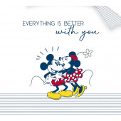Housse de couette Mickey and Minnie Kiss 220 x 240 cm 100% Coton 57 fils