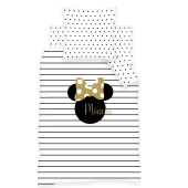 Housse de couette 140x200 Minnie Rayures et Pois + Drap housse 90x190 cm