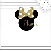 Housse de couette 140x200 Minnie Rayures et Pois + Drap housse 90x190 cm