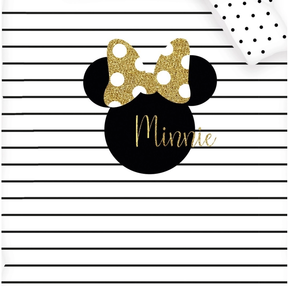 Housse de couette 140x200 Minnie Rayures et Pois + Drap housse 90x190 cm