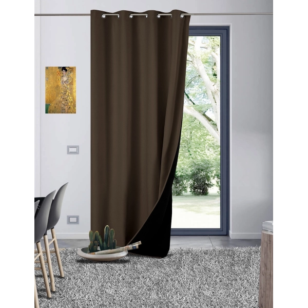 rideau galena suspendu couleur chocolat