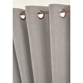zoom rideau gelana avec fronce gris perle