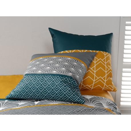 Parure de couette 140 x 200 Minots Réversible 100% Coton / 57 Fils/cm² - Champ Parure de couette 140 x 200 Minots Réversible 100% Coton / 57 Fils/cm² - Champ