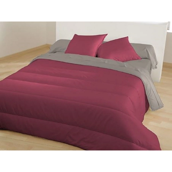 Couette Réversible Microfibre 140x200cm Bourgogne-Poivre