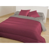 Couette Réversible Microfibre 140x200cm Bourgogne-Poivre lit 1 place