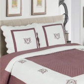 Boutis Couvre-lit Peaceland Aubergine 230x250 + 2 taies