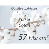 Drap housse gris souris 200x200 cm 100 % coton 57 fils - Fabrication française, bonnet 30 cm, toucher doux et qualité supérieure