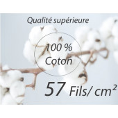 Drap housse 200x200 - Anthracite - BT 30 - 100% coton 57 fils