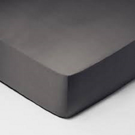 Drap housse 200x200 - Anthracite - 100% coton, 57 fils, BT 30