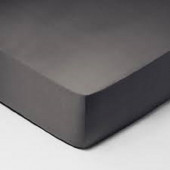 Drap housse 200x200 - Anthracite - 100% coton, 57 fils, BT 30