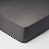 Drap housse anthracite 200x200 cm en coton 57 fils - Bonnets de 30 cm, fabrication française, confort et qualité supérieure