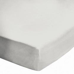 Drap housse 200x200 - Gris souris - 100% coton, 57 fils, BT 30