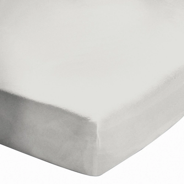 Drap housse 200x200 - Gris souris - 100% coton, 57 fils, BT 30