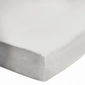 Drap housse gris souris 200x200 cm 100 % coton 57 fils - Fabrication française, bonnet 30 cm, toucher doux et qualité supérieure