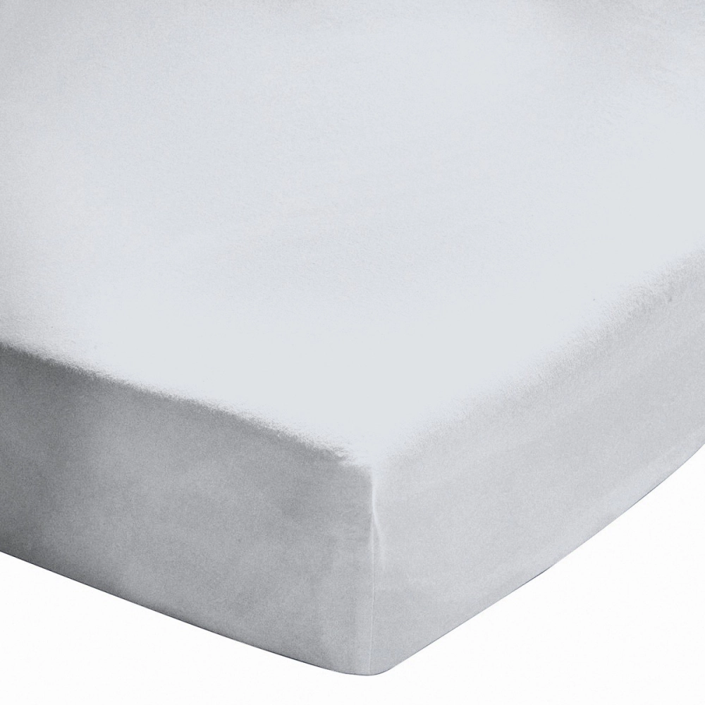 Drap housse 200X200 Blanc 100% coton - Fabrication française