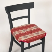 Lot de 6 galettes de chaise 38x38 cm – Motif Cœur Rouge Esprit Montagne – Assise confortable – Fixation stable avec lanières