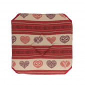 Lot de 6 galettes de chaise Cœur Rouge