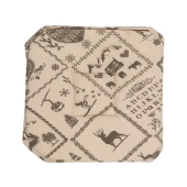 Lot de 6 Galettes de Chaise Montagne Marron 38x38 cm – Style Chalet Rustique – Confortables et Épaisses, Fixation Lanières