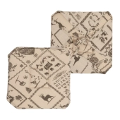 Lot de 6 Galettes de Chaise Montagne Marron 38x38 cm – Style Chalet Rustique – Confortables et Épaisses, Fixation Lanières