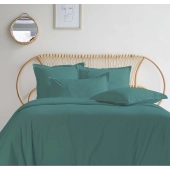 Housse de couette 280x240 + 2 taies 65x65 cm – 100% Percale – Tissage serré 80 fils - Finition rabat – Traitement Easy Care