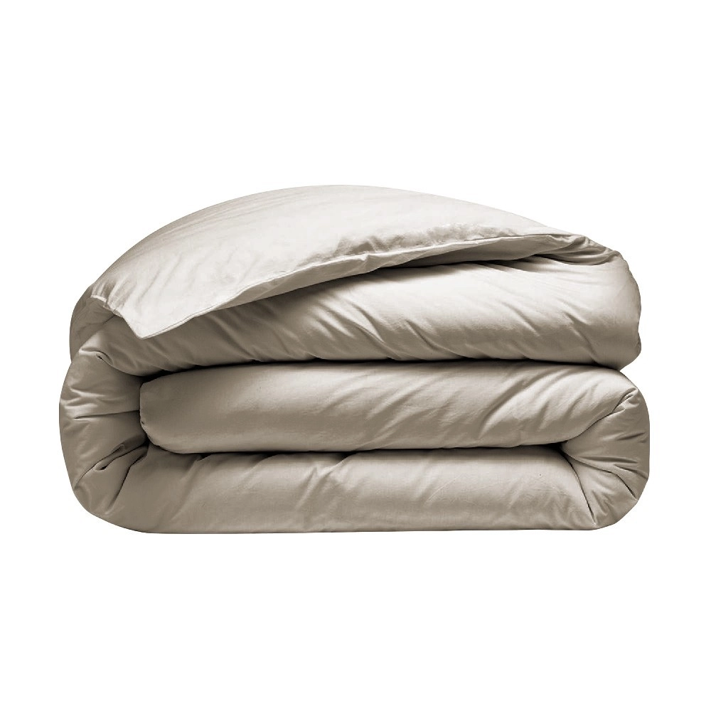 Housse de couette 280x240 + 2 taies 65x65 cm – 100% Percale – Tissage serré 80 fils - Finition rabat – Traitement Easy Care