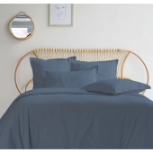 Housse de couette 280x240 + 2 taies 65x65 cm – 100% Percale – Tissage serré 80 fils - Finition rabat – Traitement Easy Care