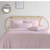 Housse de couette 280x240 + 2 taies 65x65 cm – 100% Percale – Tissage serré 80 fils - Finition rabat – Traitement Easy Care
