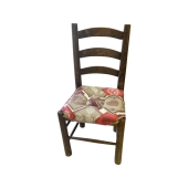 Lot de 6 galettes de chaise 38x38 cm – Motif Chalet Rouge style Montagne – Assise confortable – Fixation solides par lanières
