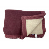 couverture laine prune écru 3 tailles 180x220 220x240 240x260