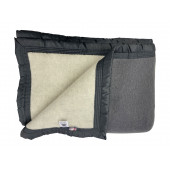 couverture pure laine gris écru