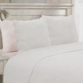 Zoom Couvre lit Boutis  Blanc 100% coton 1 place 180x240cm + 1 taie d'oreiller 65x65cm