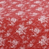Couvre-lit Fleurs blanches sur fond rouge 220x240cm C-1-63