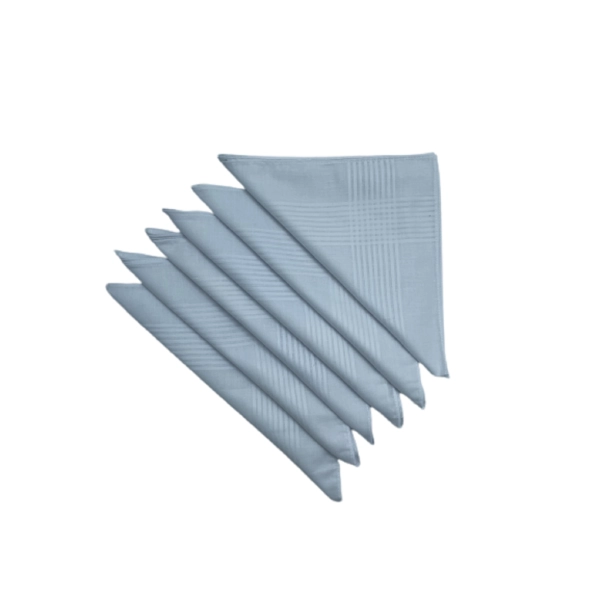 Lot de 6 Mouchoirs de Travail Blanc 100% coton 40x40cm