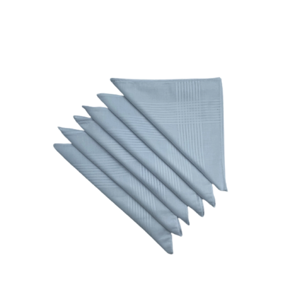 Lot de 6 mouchoirs blancs en coton 40x40 cm - Bordures élégantes, doux et résistants, idéal au quotidien