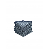 Lot de 6 Mouchoirs de Travail grands carreaux Bleu et Blanc 100% coton 40x40cm