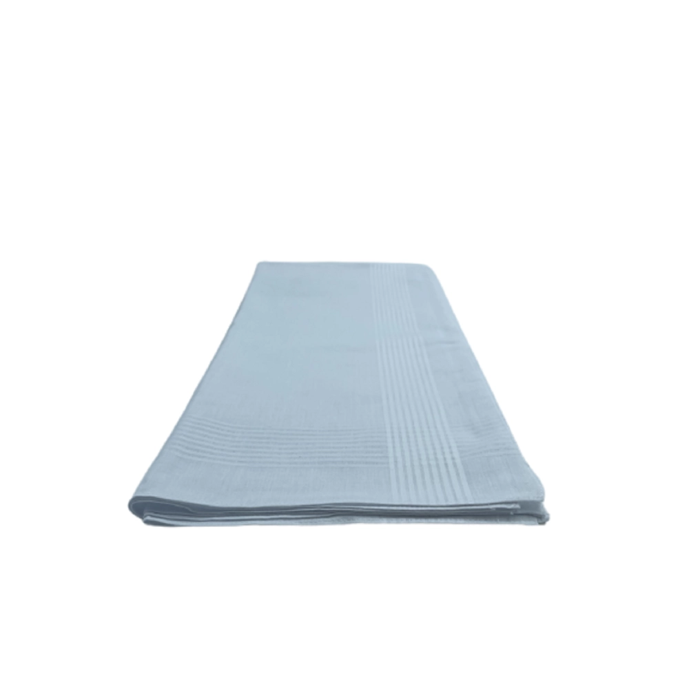 Lot de 12 mouchoirs blancs 40x40 cm en coton - Bordures élégantes, doux et résistants, idéal pour un usage quotidien