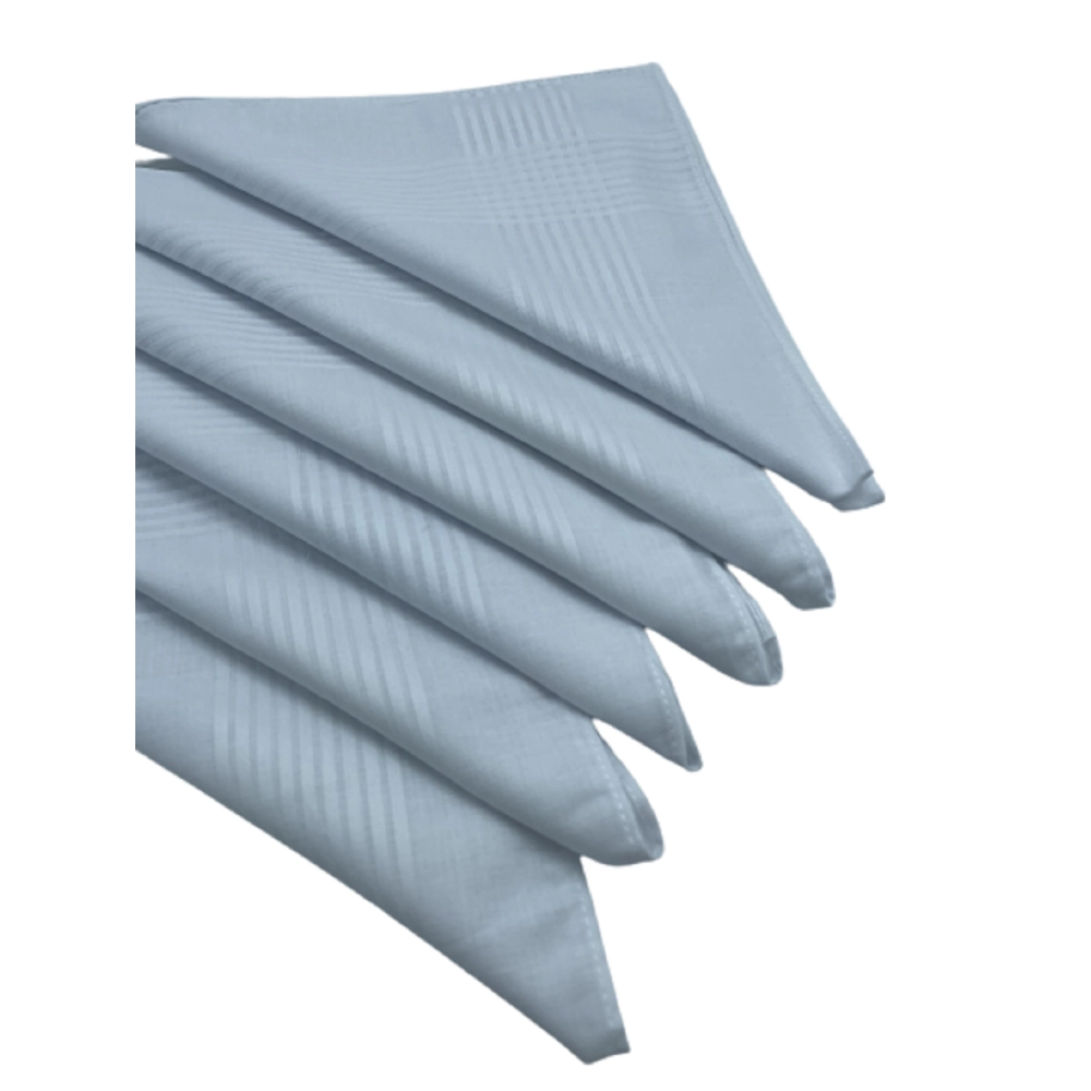 Lot de 6 mouchoirs blancs en coton 40x40 cm - Bordures élégantes, doux et résistants, idéal au quotidien