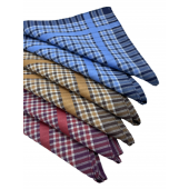 Lot de 6 Mouchoirs 100% coton jumel quadrillés 40x40cm