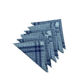 Lot de 6 Mouchoirs de Travail petits carreaux Bleu et Blanc 100% coton 40x40cm