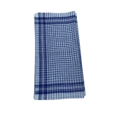 Lot de 6 Mouchoirs de Travail petits carreaux Bleu et Blanc 100% coton 40x40cm