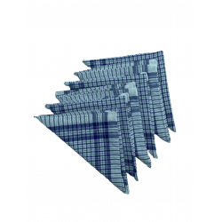 Lot de 12 Mouchoirs de Travail petits carreaux Bleu et Blanc 100% coton 40x40cm