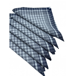 Lot de 12 Mouchoirs de Travail grands carreaux Bleu et Blanc 100% coton 40x40cm