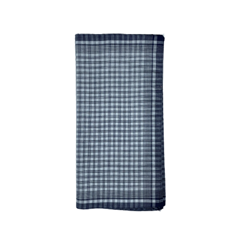 Lot de 12 Mouchoirs de Travail grands carreaux Bleu et Blanc 100% coton 40x40cm