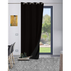 rideau galena noir sur fenêtre spécial thermique pour protéger du froid