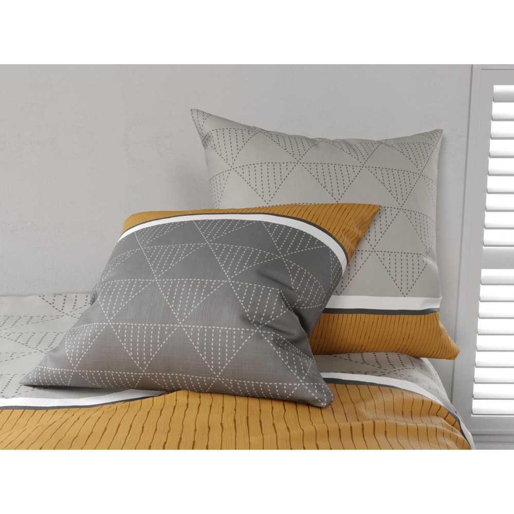 Housse de Couette 100% Coton 240x260 cm avec 2 taies carrées Balmaz