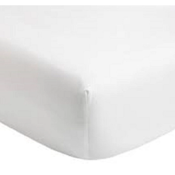 Drap housse blanc pour un double zoom coin du lit