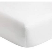 Drap Housse blanc 100% Coton pour lit double 140 ou 160 - Gamme Hôtel Airbnb
