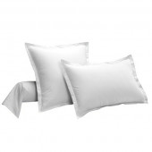 Lot deux taies d'oreiller blanc 65x65