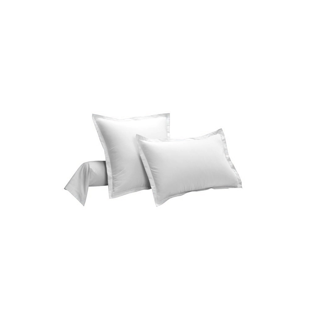 Lot 2 taies d'oreillers blanches 65x65 cm Airbnb & Hotels - Facile à  repasser - coton