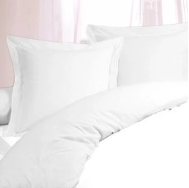 Housse de couette + taies blanches 100 % coton premium - Spéciales locations et hôtels, respirantes et facile d’entretien